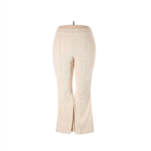 aerie Womens Knit Corduroy Flare Leg Pants Large Cream  Lounge Comfy Pull On